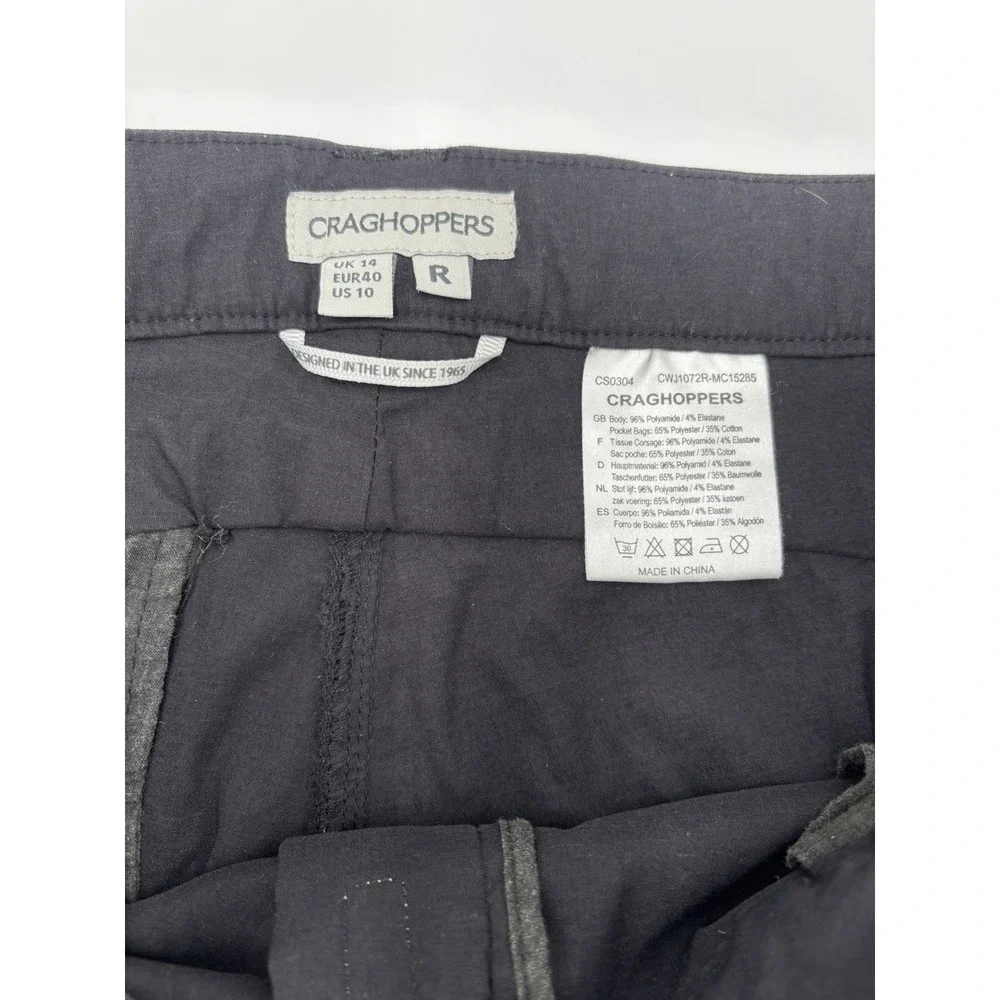Craghoppers Pro Stretch Hiking Pants Womens 10 Black Travel Outdoor 30x